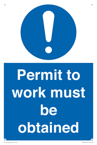 Permit to work must be obtained